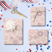 4 juli Onafhankelijkheidsdag Firecrackers Patroon Inpakpapier Vel