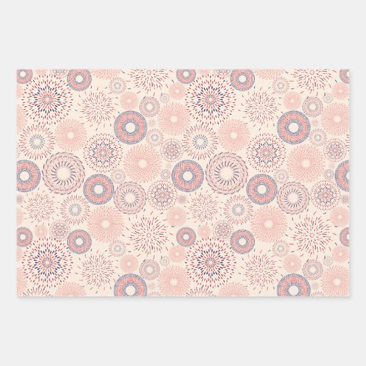 4 juli Onafhankelijkheidsdag Firecrackers Patroon Inpakpapier Vel (Voorkant 3)