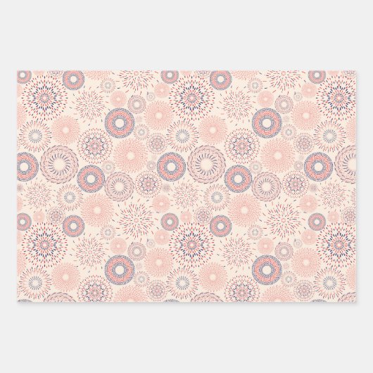 4 juli Onafhankelijkheidsdag Firecrackers Patroon Inpakpapier Vel (Voorkant)