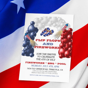 4 juli onafhankelijkheidsdag Flip Flops Vuurwerk