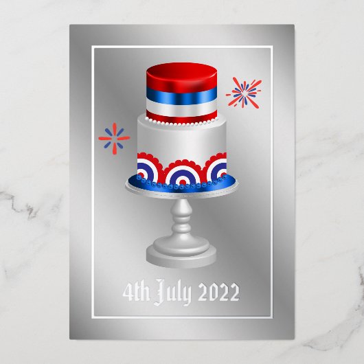 4 juli Onafhankelijkheidsdag Folie Holiday Kaart (Voorkant)