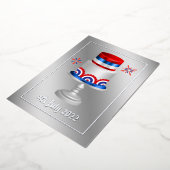 4 juli Onafhankelijkheidsdag Folie Holiday Kaart (Gedraaid)