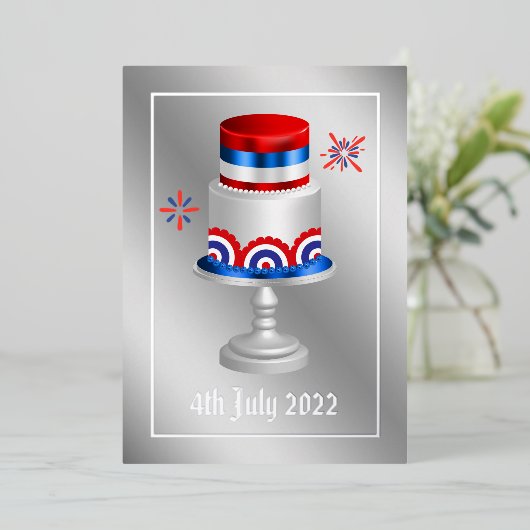 4 juli Onafhankelijkheidsdag Folie Holiday Kaart (Staand Voorkant)