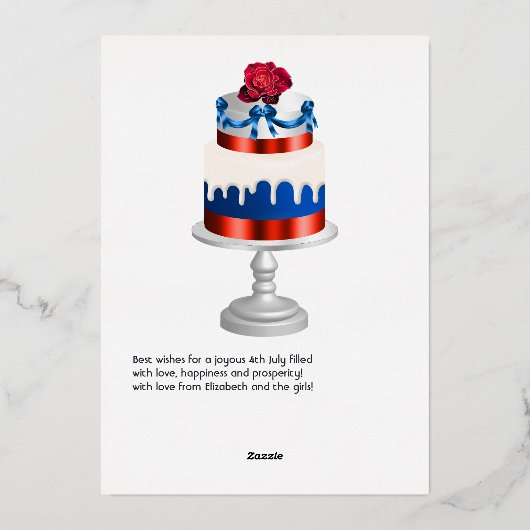 4 juli Onafhankelijkheidsdag Folie Holiday Kaart (Achterkant)