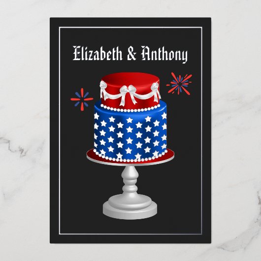 4 juli Onafhankelijkheidsdag Folie uitnodiging (Voorkant)