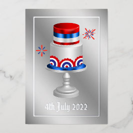 4 juli Onafhankelijkheidsdag Folie Vakantiekaart Feestdagenkaart