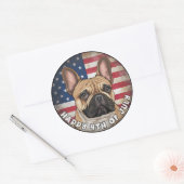 4 juli Onafhankelijkheidsdag Franse Bulldog Circle Ronde Sticker (Envelop)