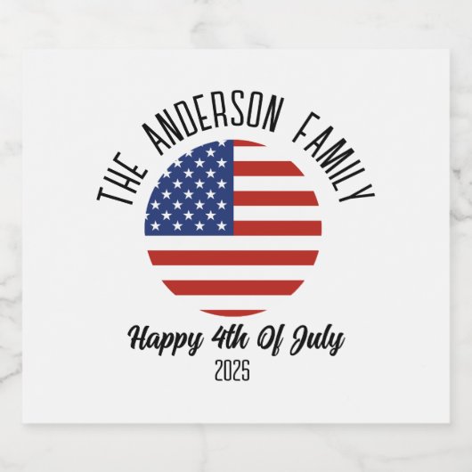 4 juli Onafhankelijkheidsdag Gepersonaliseerde naa Bier Etiket (Enkel label)