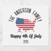 4 juli Onafhankelijkheidsdag Gepersonaliseerde naa Bier Etiket (Enkel label)
