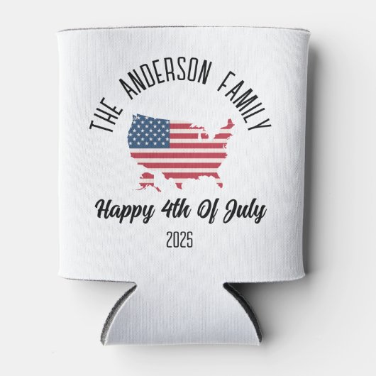 4 juli Onafhankelijkheidsdag Gepersonaliseerde naa Blikjeskoeler (Voorkant)