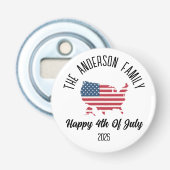 4 juli Onafhankelijkheidsdag Gepersonaliseerde naa Button Flesopener (Voorkant)