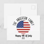 4 juli Onafhankelijkheidsdag Gepersonaliseerde naa Feestdagenkaart (Voorkant / Achterkant)