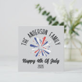 4 juli Onafhankelijkheidsdag Gepersonaliseerde naa Feestdagenkaart (Staand voorkant)