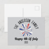 4 juli Onafhankelijkheidsdag Gepersonaliseerde naa Feestdagenkaart (Voorkant / Achterkant)