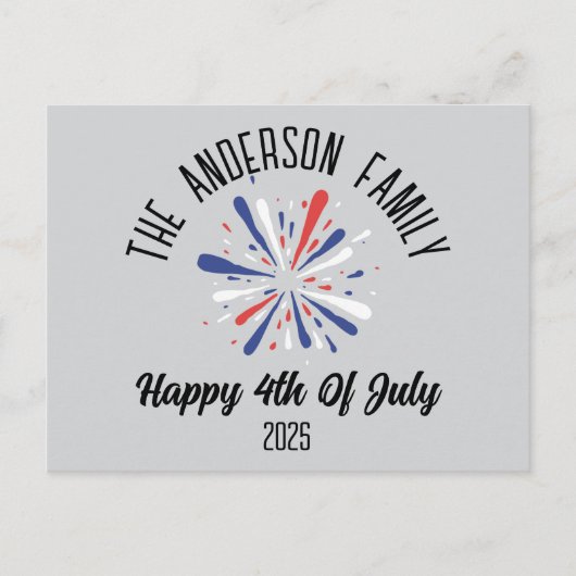 4 juli Onafhankelijkheidsdag Gepersonaliseerde naa Feestdagenkaart (Voorkant)