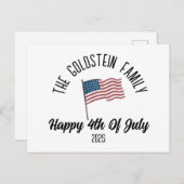 4 juli Onafhankelijkheidsdag Gepersonaliseerde naa Feestdagenkaart (Voorkant / Achterkant)