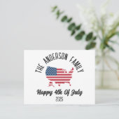 4 juli Onafhankelijkheidsdag Gepersonaliseerde naa Feestdagenkaart (Staand voorkant)