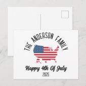 4 juli Onafhankelijkheidsdag Gepersonaliseerde naa Feestdagenkaart (Voorkant / Achterkant)