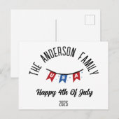 4 juli Onafhankelijkheidsdag Gepersonaliseerde naa Feestdagenkaart (Voorkant / Achterkant)