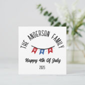 4 juli Onafhankelijkheidsdag Gepersonaliseerde naa Feestdagenkaart (Staand voorkant)