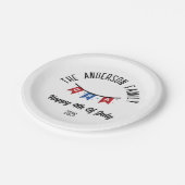 4 juli Onafhankelijkheidsdag Gepersonaliseerde naa Papieren Bordje (Gekanteld)