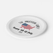 4 juli Onafhankelijkheidsdag Gepersonaliseerde naa Papieren Bordje (Gekanteld)