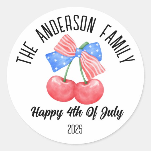4 juli Onafhankelijkheidsdag Gepersonaliseerde naa Ronde Sticker (Voorkant)