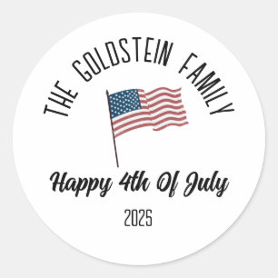 4 juli Onafhankelijkheidsdag Gepersonaliseerde naa Ronde Sticker