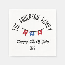 4 juli Onafhankelijkheidsdag Gepersonaliseerde naa Servet