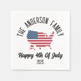 4 juli Onafhankelijkheidsdag Gepersonaliseerde naa Servet