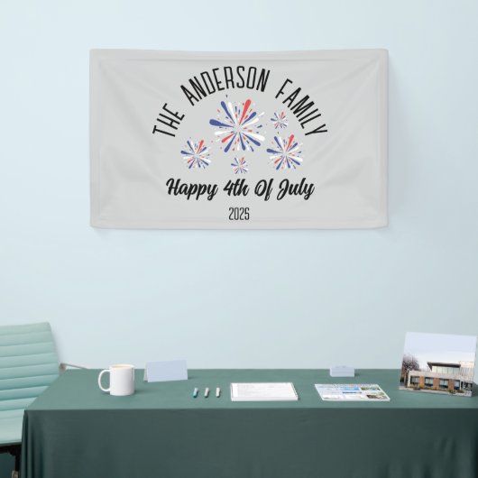 4 juli Onafhankelijkheidsdag Gepersonaliseerde naa Spandoek (Beurs)