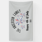 4 juli Onafhankelijkheidsdag Gepersonaliseerde naa Spandoek (Verticaal)