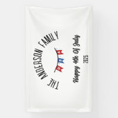 4 juli Onafhankelijkheidsdag Gepersonaliseerde naa Spandoek (Verticaal)