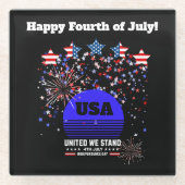 4 juli, onafhankelijkheidsdag glazen onderzetter (Voorkant)