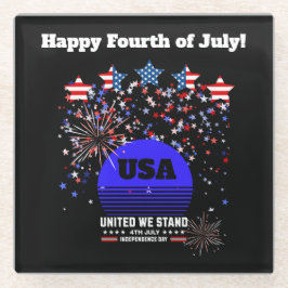 4 juli, onafhankelijkheidsdag glazen onderzetter