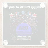 4 juli, onafhankelijkheidsdag glazen onderzetter (Achterkant)