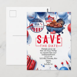  4 juli   Onafhankelijkheidsdag Golfer-feest   Briefkaart