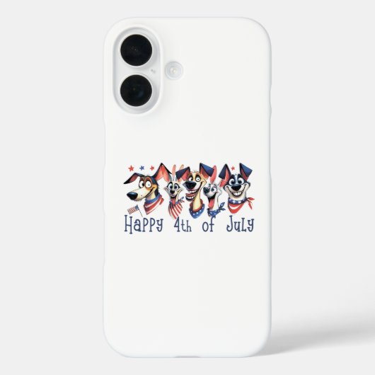 4 juli. Onafhankelijkheidsdag. Grappige honden Case-Mate iPhone Case (Achterkant)