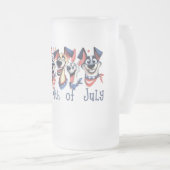 4 juli. Onafhankelijkheidsdag. Grappige honden Matglas Bierpul (Voorkant rechts)