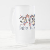 4 juli. Onafhankelijkheidsdag. Grappige honden Matglas Bierpul (Voorkant links)