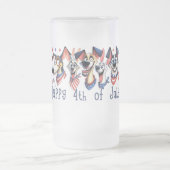 4 juli. Onafhankelijkheidsdag. Grappige honden Matglas Bierpul (Center)