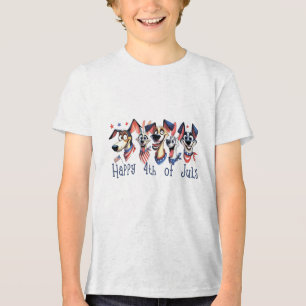 4 juli. Onafhankelijkheidsdag. Grappige honden Tri-Blend Shirt