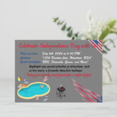 4 juli Onafhankelijkheidsdag Grijze vlag kleur Kaart (Staand voorkant)