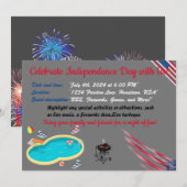 4 juli Onafhankelijkheidsdag Grijze vlag kleur Kaart (Voorkant / Achterkant)