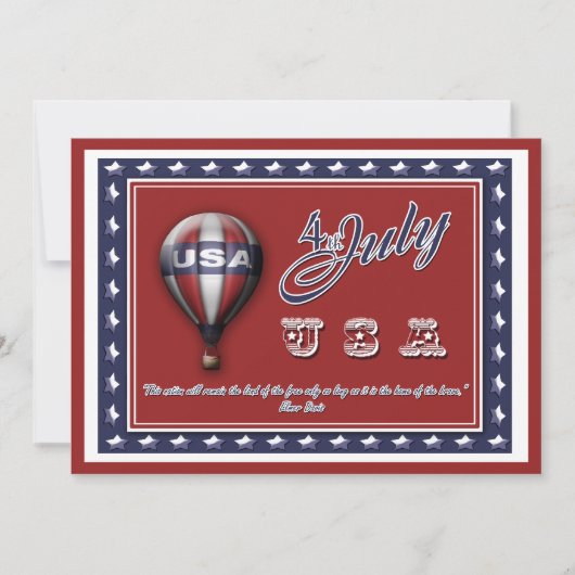 4 juli "Onafhankelijkheidsdag" Kaart (Voorkant)