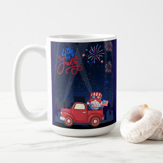 4 juli Onafhankelijkheidsdag Koffiemok (Met donut)