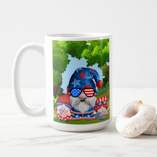 4 juli Onafhankelijkheidsdag Koffiemok (Met donut)