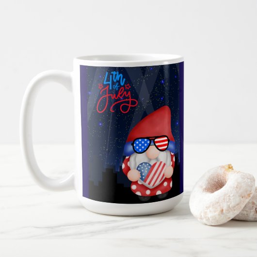 4 juli Onafhankelijkheidsdag Koffiemok (Met donut)