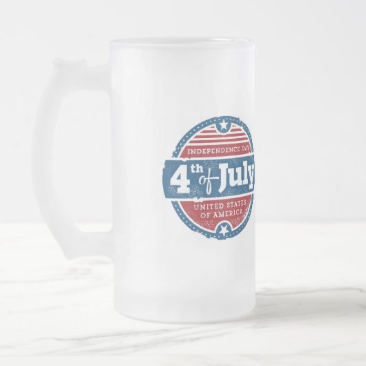 4 juli Onafhankelijkheidsdag Matglas Bierpul (Links)