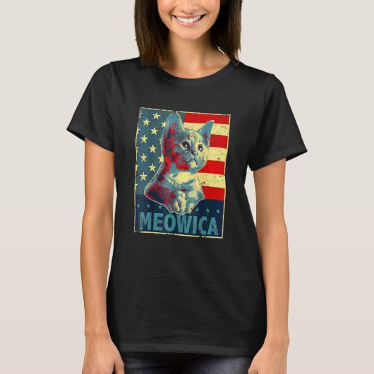 4 juli Onafhankelijkheidsdag Meowrika 'meowrika T-shirt (Voorkant)